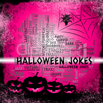 Halloween Jokes Represents Trick Or Treat And Celebration