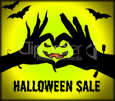 Halloween Sale Represents Trick Or Treat And Celebration