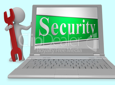 Security Secure Represents Protect Encrypt And Protected 3d Rend