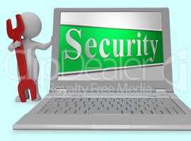 Security Secure Represents Protect Encrypt And Protected 3d Rend