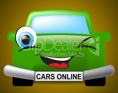Cars Online Means Vehicles Web And Transport