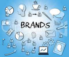 Brands Icons Indicates Company Identity And Branded