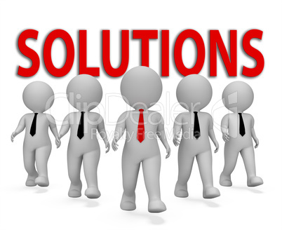 Solutions Businessmen Indicates Solved Success And Successful 3d