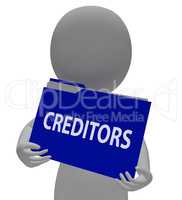 Creditors Folder Represents Finance Arranging And Financial 3d R