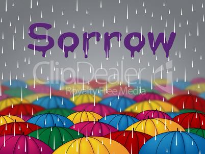 Sorrow Rain Indicates Grief Stricken And Depressed