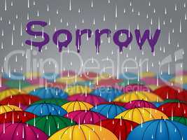 Sorrow Rain Indicates Grief Stricken And Depressed