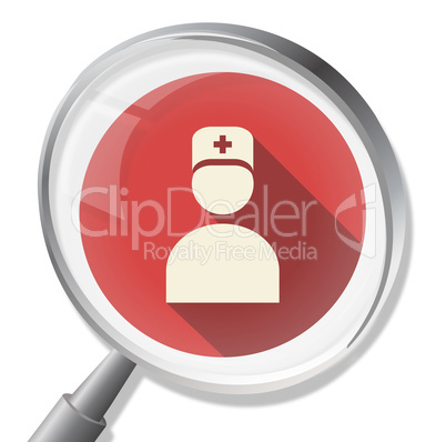Nurse Magnifier Means Matron Magnifying And Search