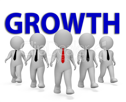 Growth Businessmen Shows Executive Entrepreneurial And Gain 3d R