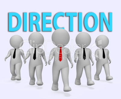 Direction Businessmen Means Aim Businessman And Entrepreneurs 3d