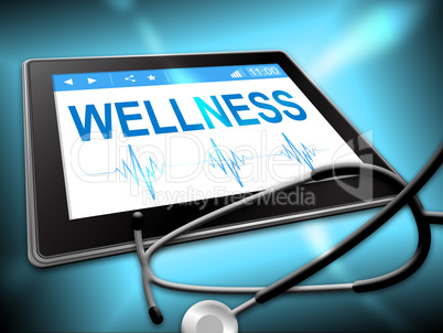 Wellness Tablet Shows Preventive Medicine And Computing