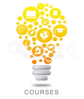 Courses Lightbulb Indicates Powered Develop And Tutoring