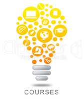 Courses Lightbulb Indicates Powered Develop And Tutoring