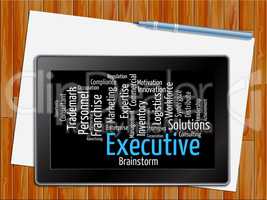 Executive Word Indicates Senior Manager And Md Tablet