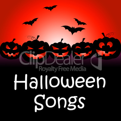 Halloween Songs Indicates Trick Or Treat And Autumn