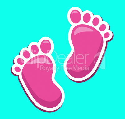 Baby Feet Represents Tiny Toes And Babies