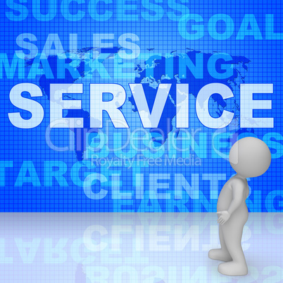 Service Words Means Support Information And Knowledge3d Renderin