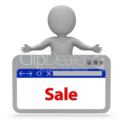 Sale Webpage Indicates Rebate Browsing And Merchandise 3d Render