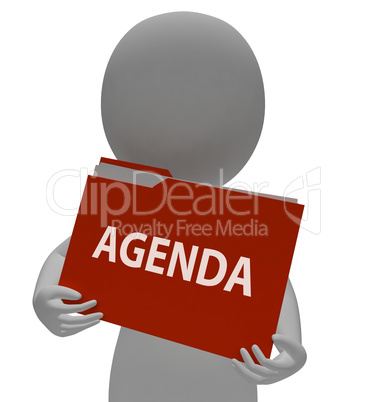 Agenda Folder Means Administration Paperwork And Arranging 3d Re