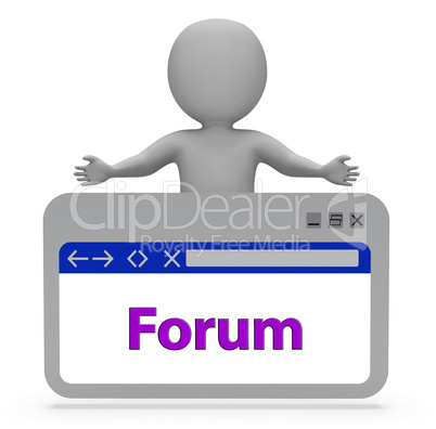 Forum Webpage Represents Discussion Group And Website 3d Renderi