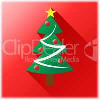 Christmas Tree Icon Represents Merry Xmas And Holiday