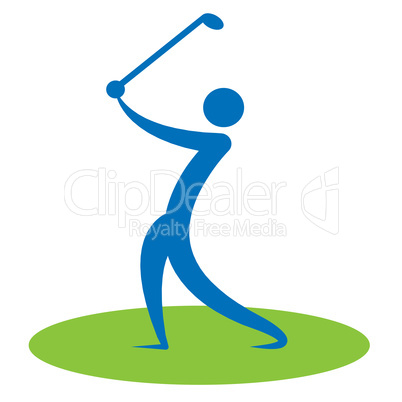 Golf Swing Man Indicates Game Human And Player