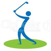 Golf Swing Man Indicates Game Human And Player