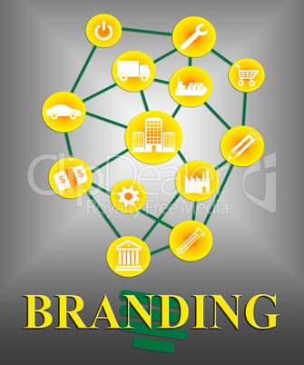 Branding Icons Represents Trade Brands And Trademark