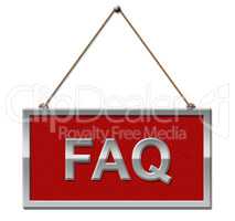 Faq Sign Represents Frequently Asked Questions And Advertisement
