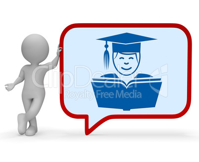 Teacher Speech Bubble Represents Give Lessons And Communication