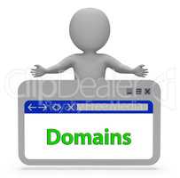 Domains Webpage Indicates Websites Dominion And Zone 3d Renderin