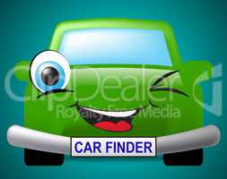 Car Finder Shows Search For And Automobile