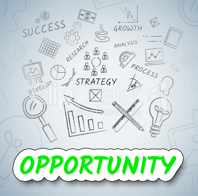 Opportunity Ideas Shows Planning Possibility And Choose