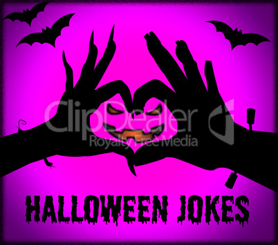 Halloween Jokes Shows Trick Or Treat And Autumn
