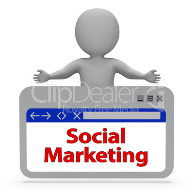 Social Marketing Webpage Represents Networking Online And Websit