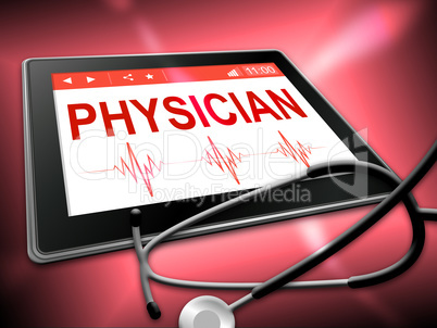 Physician Tablet Indicates General Practitioner And Md