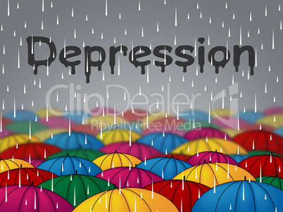 Depression Rain Indicates Lost Hope And Anxiety