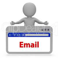 Email Webpage Represents Postal Post And Correspond 3d Rendering