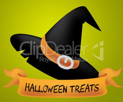 Halloween Treats Indicates Candies Horror And Ghost