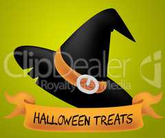 Halloween Treats Indicates Candies Horror And Ghost