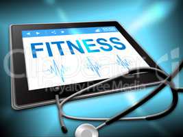 Fitness Tablet Shows Healthy Living And Exercise