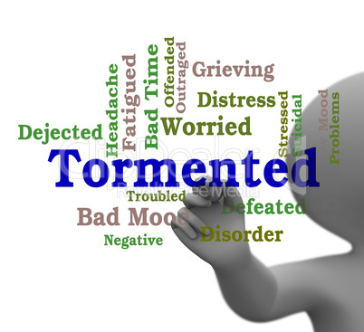 Tormented Word Represents Mortify Distress And Afflict 3d Render