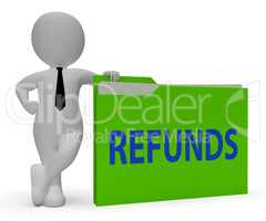 Refunds Folder Means Money Back And Administration 3d Rendering