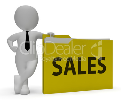 Sales Folder Shows Office Organization And Consumerism 3d Render