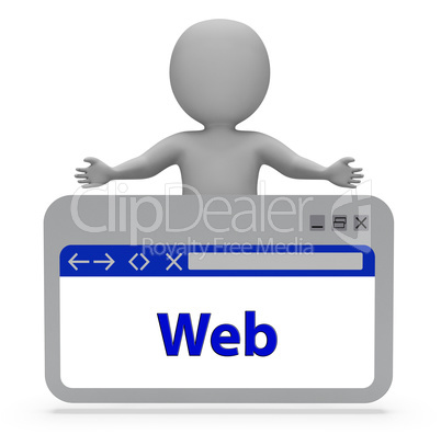 Web Webpage Indicates Websites Online And Internet 3d Rendering