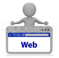 Web Webpage Indicates Websites Online And Internet 3d Rendering