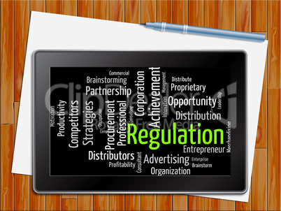 Regulation Word Indicates Guidelines Rule And Regulate Tablet