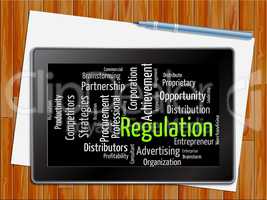 Regulation Word Indicates Guidelines Rule And Regulate Tablet