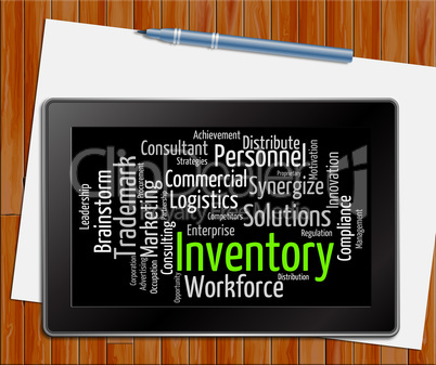 Inventory Word Means Stocks Inventories And Stock Tablet