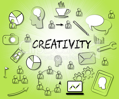 Creativity Icons Means Symbols Create And Creation