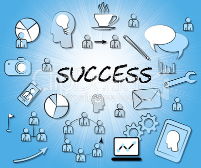 Success Icons Means Triumphant Symbol And Winning